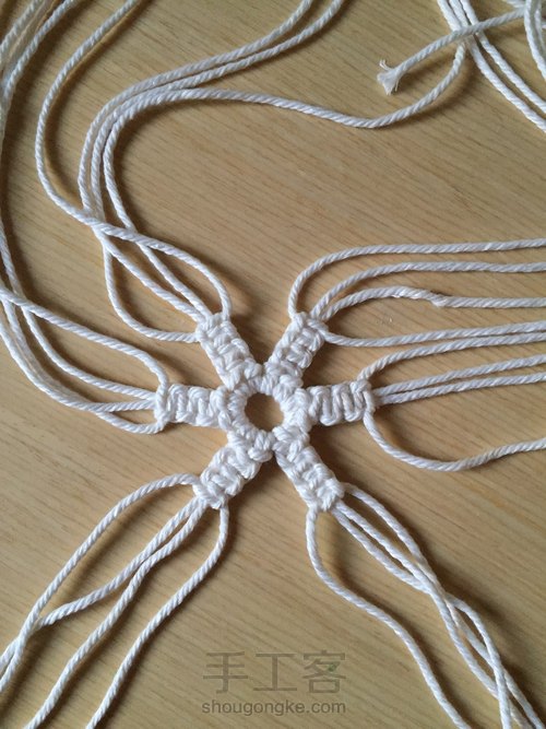 编织雪花片 第9步