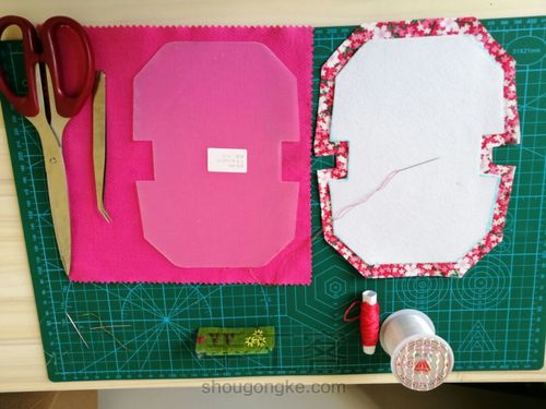 【收纳控】一片式方形口金之落英缤纷 第3步