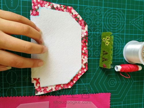 【收纳控】一片式方形口金之落英缤纷 第4步