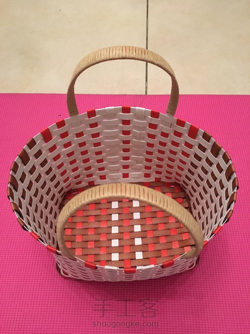 pp带编织买菜篮 第14步
