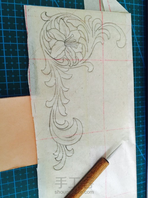 简易皮雕小钱包夹 第3步