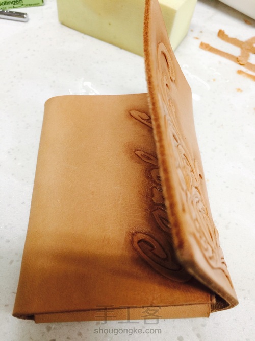 简易皮雕小钱包夹 第16步