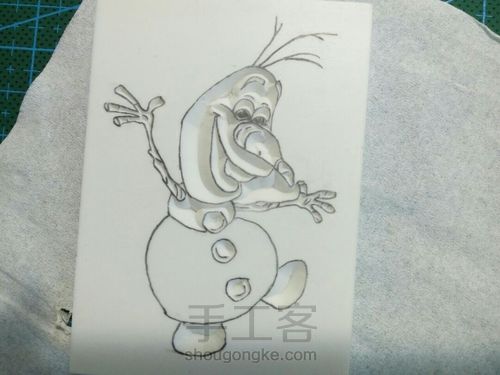 【橡皮章+热缩】ELSA和雪宝 第10步