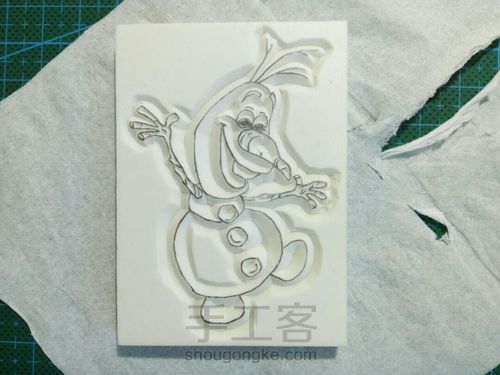 【橡皮章+热缩】ELSA和雪宝 第11步