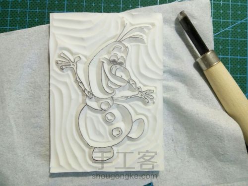 【橡皮章+热缩】ELSA和雪宝 第12步