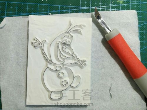 【橡皮章+热缩】ELSA和雪宝 第13步