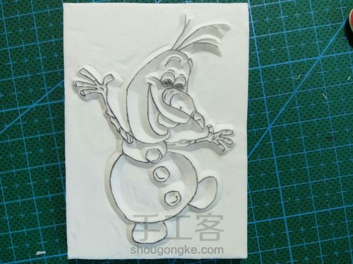 【橡皮章+热缩】ELSA和雪宝 第15步