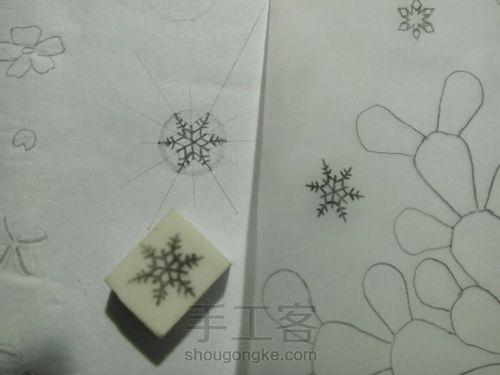 【橡皮章+热缩】ELSA和雪宝 第16步