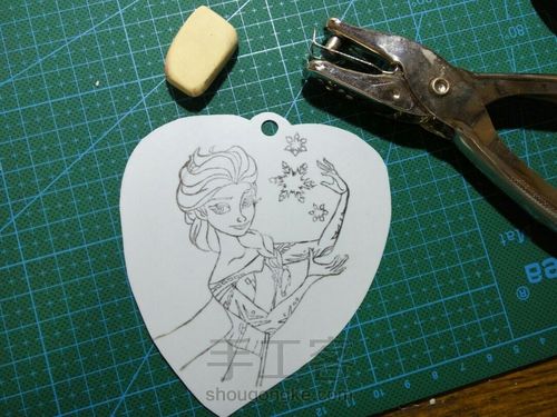 【橡皮章+热缩】ELSA和雪宝 第21步