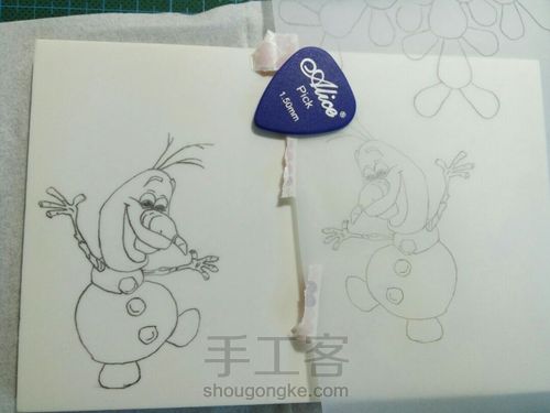 【橡皮章+热缩】ELSA和雪宝 第5步