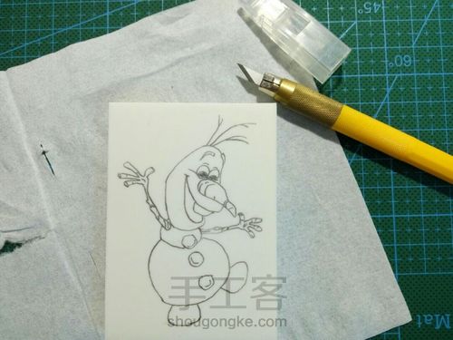 【橡皮章+热缩】ELSA和雪宝 第7步