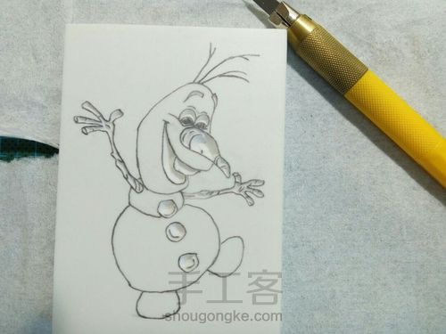 【橡皮章+热缩】ELSA和雪宝 第9步