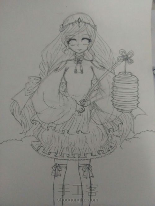 【原创】半古风少女（简单手绘） 第3步