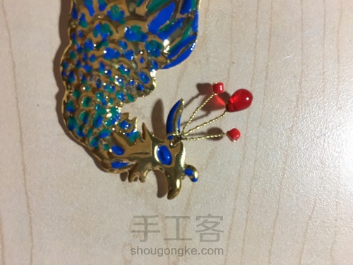 「仿烧蓝」凤钗 第3步