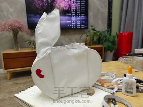 传统手工手提兔子灯笼 第13步
