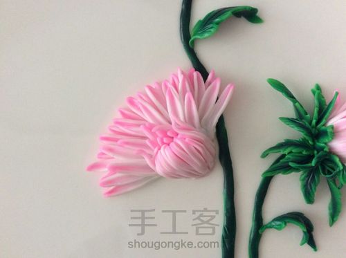 懒兔子软陶菊，花盘教程，粉色 第5步