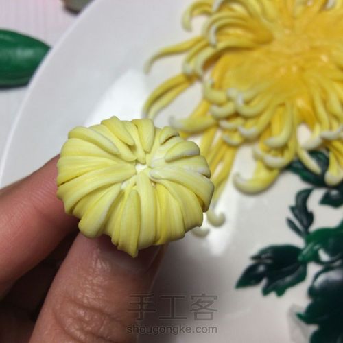 懒兔子软陶菊，花盘教程 第10步