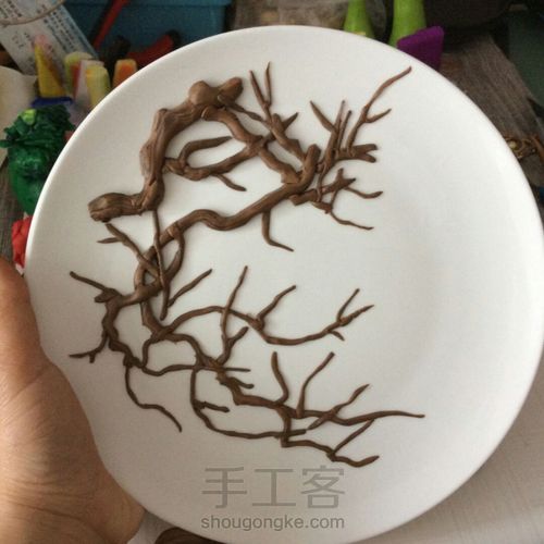 懒兔子软陶梅花盘教程 第4步