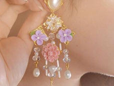 日系甜美森女小清新花朵耳环，看到比较好看就分享一下。