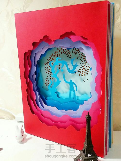 渐变色纸雕《萤烛之辉》 第15步