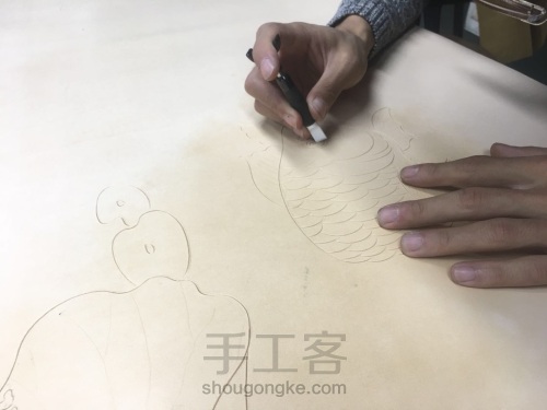 手工皮雕中国风装饰画 第2步