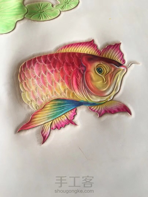 手工皮雕中国风装饰画 第6步