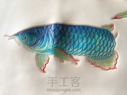 手工皮雕中国风装饰画 第7步