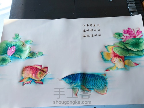 手工皮雕中国风装饰画 第8步