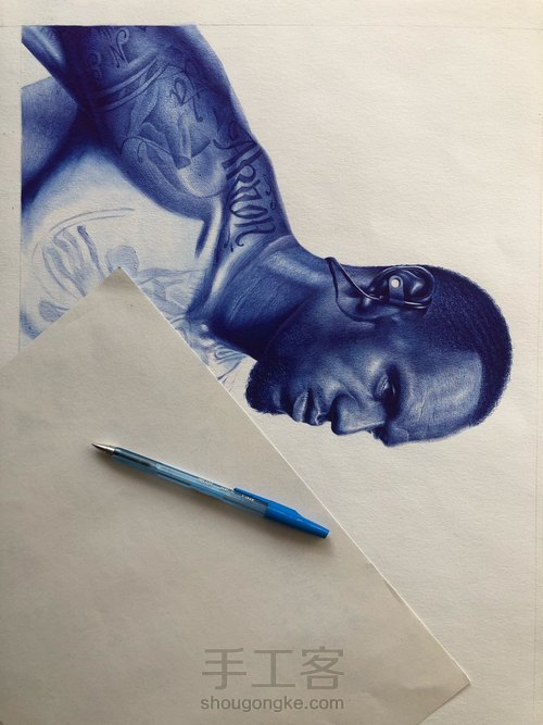 圆珠笔人物画 第2步