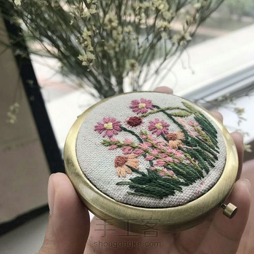 刺绣手工镜子 第12步