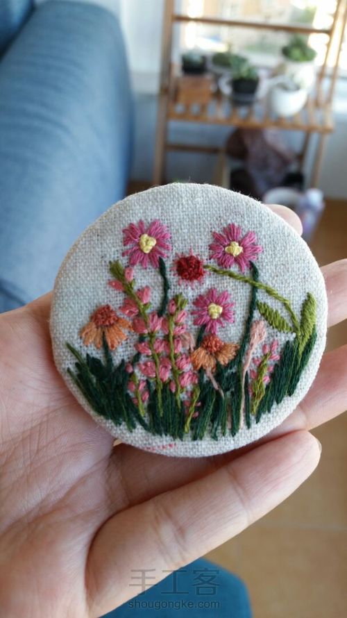 刺绣手工镜子 第7步