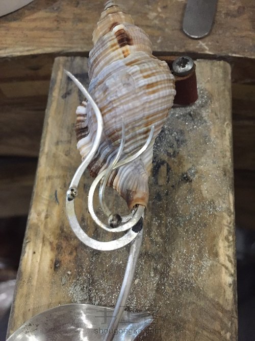 贝壳手作银勺 第6步