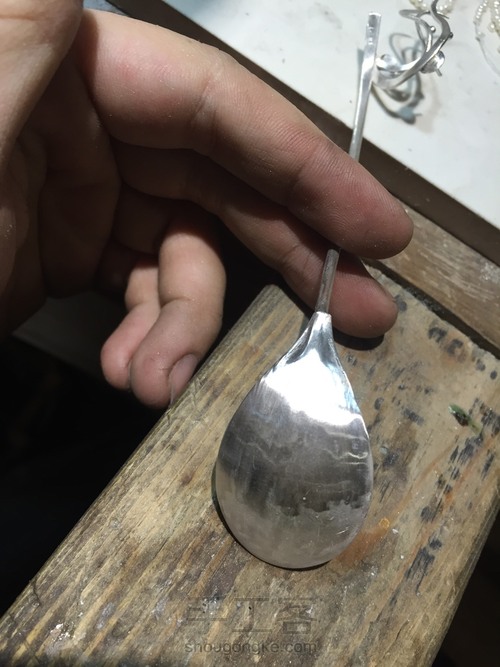 贝壳手作银勺 第8步