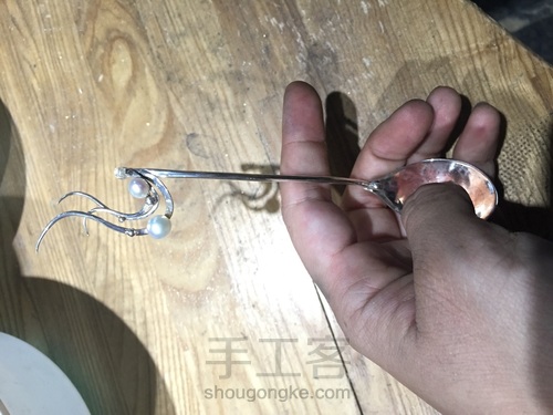 贝壳手作银勺 第10步