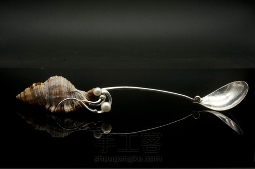 贝壳手作银勺 第17步