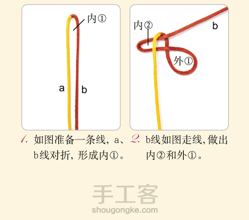 中国结编绳中级教程 | 双环结 第1步