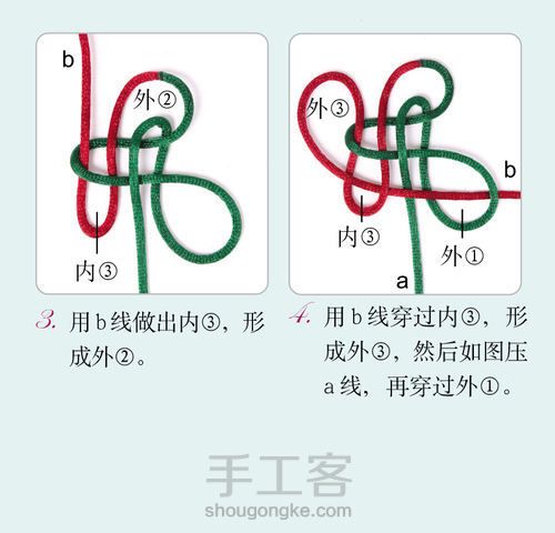 中国结编绳中级教程 | 酢浆草结 第2步