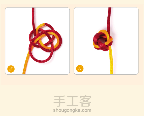 中国结编绳中级教程 |四边菠萝结 第3步