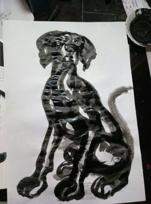 自己画狗的体会，谈不上是国画，只是涂鸦（我用的是粉廉纸） 第6步