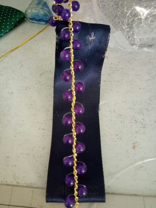 紫色蕾丝颈链chocker锁骨链 第6步