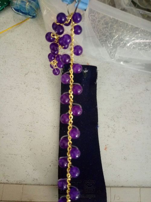 紫色蕾丝颈链chocker锁骨链 第7步