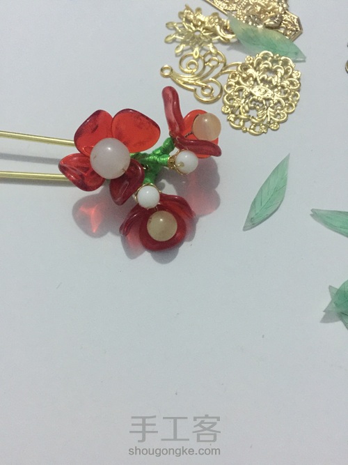 古风饰品 花朵发簪 第9步