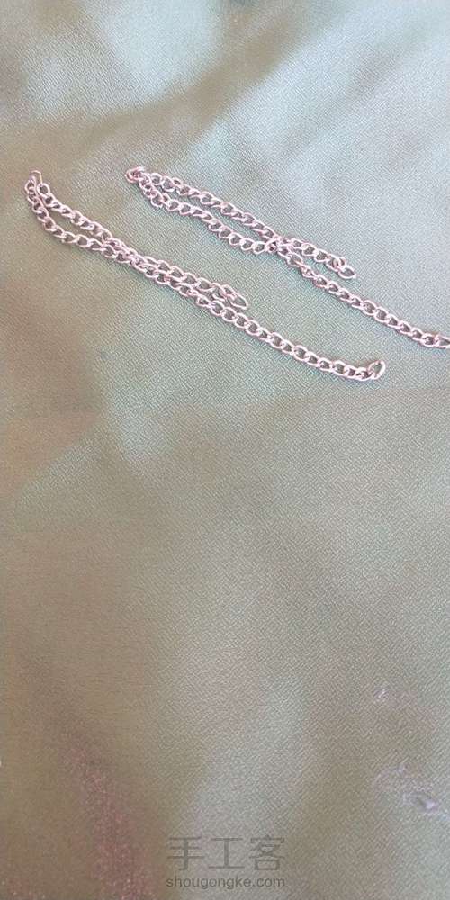 网红珍珠烫花耳链发箍 第10步