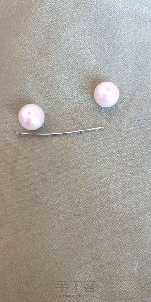 网红珍珠烫花耳链发箍 第11步