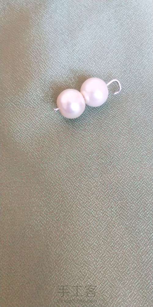 网红珍珠烫花耳链发箍 第12步