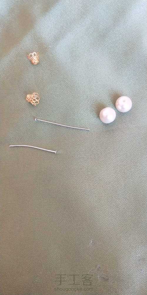 网红珍珠烫花耳链发箍 第14步