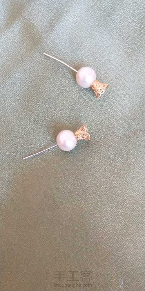 网红珍珠烫花耳链发箍 第15步