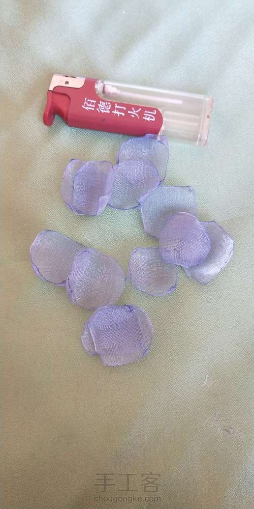 网红珍珠烫花耳链发箍 第5步