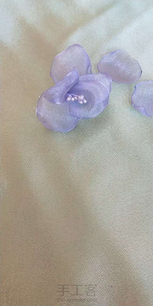 网红珍珠烫花耳链发箍 第7步