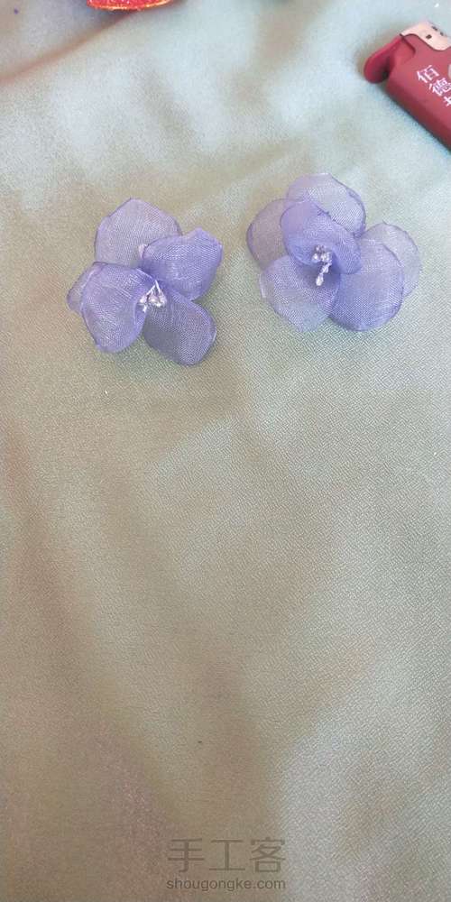 网红珍珠烫花耳链发箍 第8步